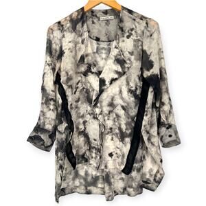 The ARK Clothing Co. Australia | Small | Silk Tie-Dye Ruffle Pullover Top Blouse